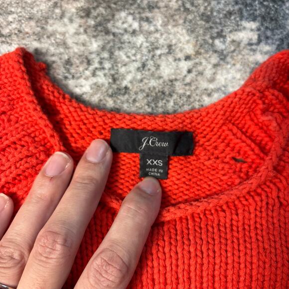 J. Crew Pointelle Stitch Long Sleeve Knit Pullover Sweater Red Women's Size XXS - Picture 3 of 8
